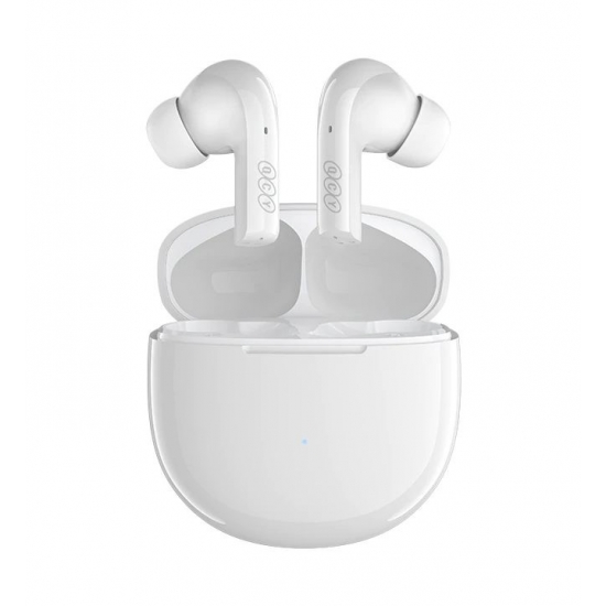 QCY T18 In-ear Bluetooth Handsfree Ακουστικά με Θήκη Φόρτισης Λευκά (multipoint)